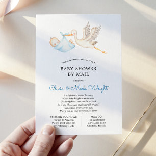 Blue Stork Baby Dusche von Mail Einladung