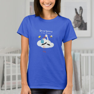 Blue Stork Boy Baby Dusche T-Shirt