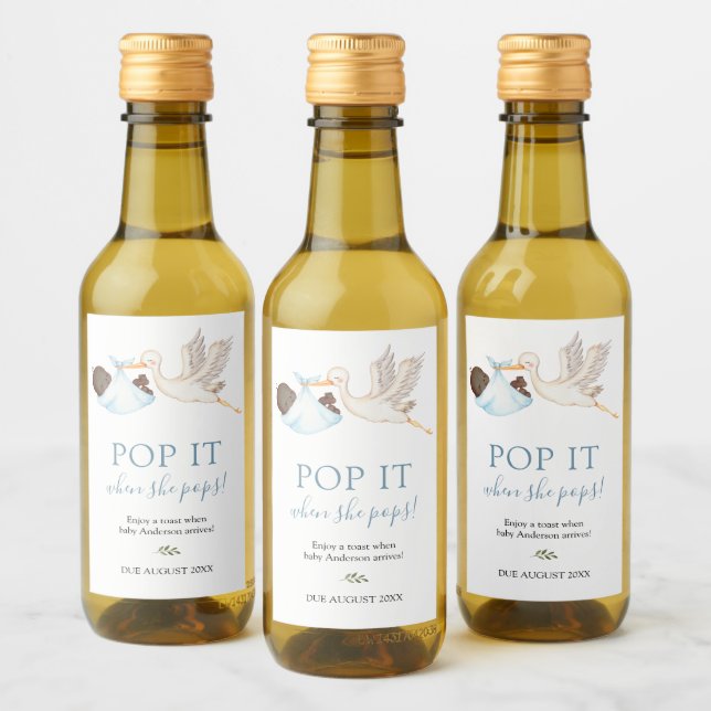 Blue Stork Pop es, wenn sie Pop Weinetikett (Flaschen)