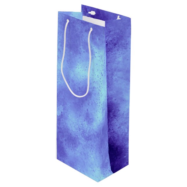 Blue Storm Cloud Effect Geschenktasche Geschenktüte Für Weinflaschen (Vorderseite Schrägansicht)
