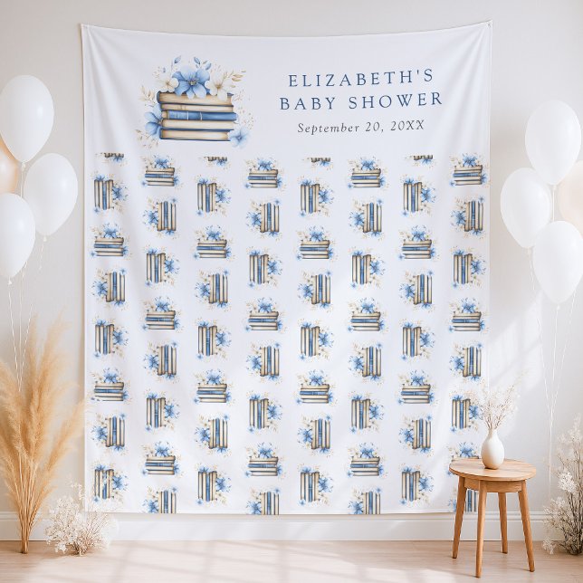 Blue Storybook Baby Shower Backdrop Wandteppich (Von Creator hochgeladen)