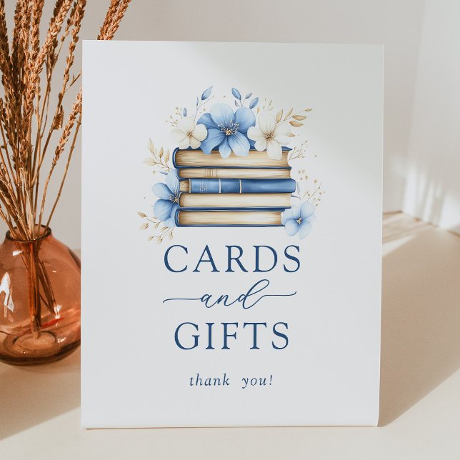 Blue Storybook Baby Shower Cards and Gifts Sign Sockelschild (Von Creator hochgeladen)