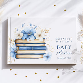 Blue Storybook Baby Shower Guest Book Gästebuch