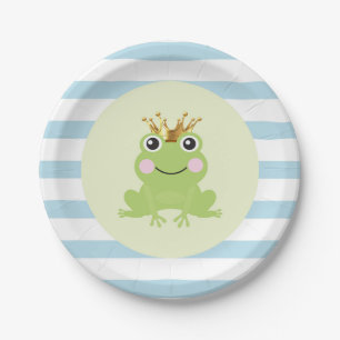 Blue Storybook Fairy Tale Frog Prince Baby Dusche Pappteller