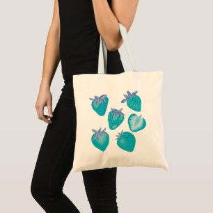 Blue Strawberry Tote Bag Tragetasche