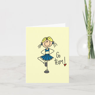 Blue Strichmännchen Cheerleader T - Shirt und Gesc Karte