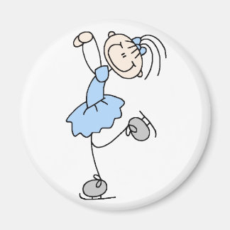 Blue Strichmännchen Girl Skater Magnet