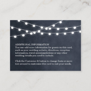 Blue String Lights Hochzeitkarte Begleitkarte