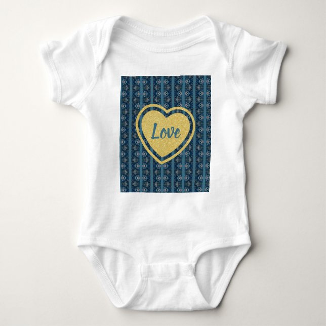 Blue Strip Baby Bodysuit von Poet Adiela Akoo Baby Strampler (Vorderseite)