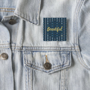Blue Strip Beautiful Button von Poet Adiela Akoo