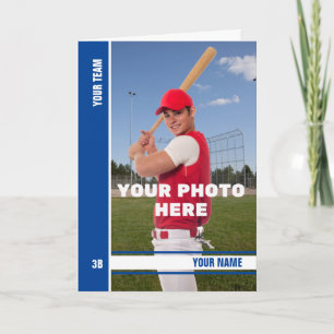 Blue Strip Birthday Baseball Card mit benutzerdefi Karte