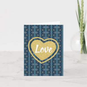 Blue Strip & Gold LIEBE Card von Poet Adiela Akoo