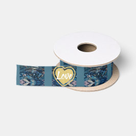 Blue Strip Liebe Ribbon von Poet Adiela Akoo Satinband