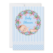 Blue Stripe Baby Dusche Einladung zum Schlafen