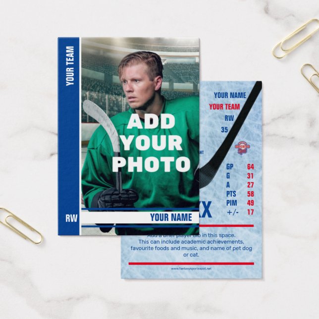 Blue Stripe Hockey Trading Card - Custom Stats (Büro)