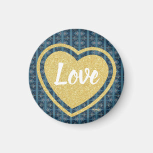 Blue Stripe Love Magnet von Poet Adiela Akoo