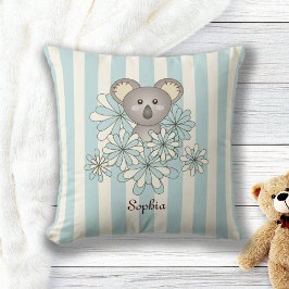 Blue Stripe Niedlich Baby Koala Bear Kinderzimmer Kissen
