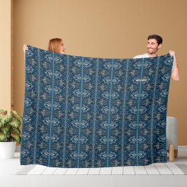 Blue Stripe Paisley Blanket von Poet Adiela Akoo Fleecedecke