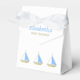 Blue Stripe Sailboat Babydusche Geschenkschachtel
