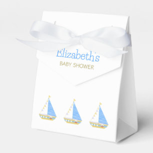Blue Stripe Sailboat Babydusche Geschenkschachtel
