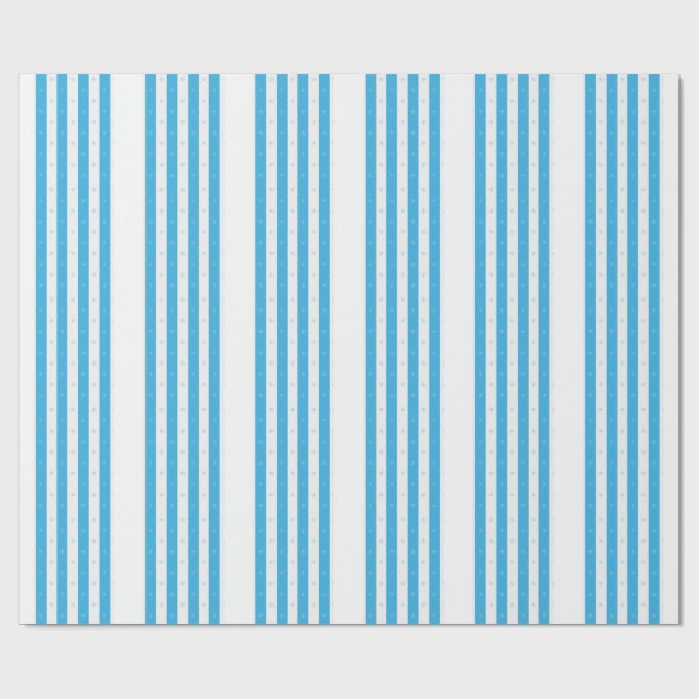 Blue Stripe Snowflake Seamless Winter Pattern Geschenkpapier (Flach)