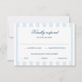 Blue Striped RSVP Karte