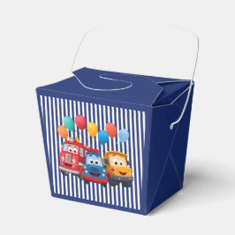 Blue Striped Truck Birthday Theme Geschenkschachtel