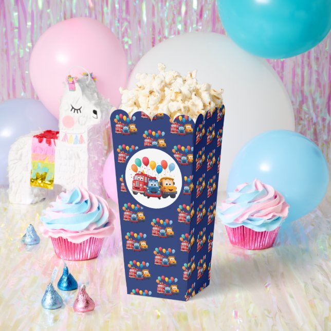 Blue Striped Truck Birthday Theme Geschenkschachtel (Party)