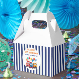 Blue Striped Truck Birthday Theme Geschenkschachtel