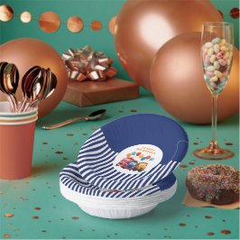 Blue Striped Truck Birthday Theme Pappteller