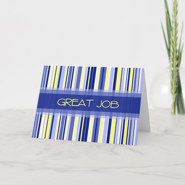 Blue Stripes Administrative Professionals Day Card Dankeskarte (Vorderseite)