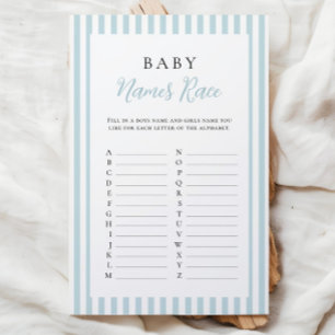 Blue Stripes Baby Dusche Baby Name Race