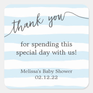 Blue Stripes Baby Dusche Sticker