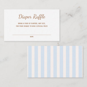 Blue Stripes Diaper Raffle Begleitkarte