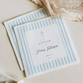 Blue Stripes Elegantes Taufpapier Napkin Serviette