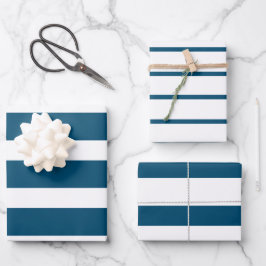 Blue Stripes Geschenkpapier Set
