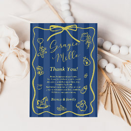 Blue Stripes Italian Themed Ciao Baby Shower Einladung