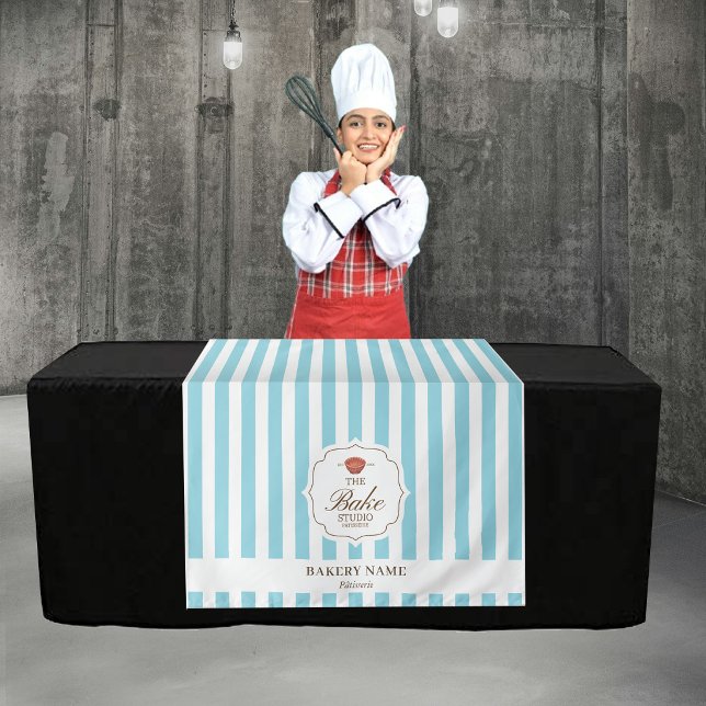 Blue Stripes Logo Table Pop Up Shop Vendor Runner Wandteppich (Blue Stripes Logo Table Pop Up Shop Vendor Runner Tapestry)