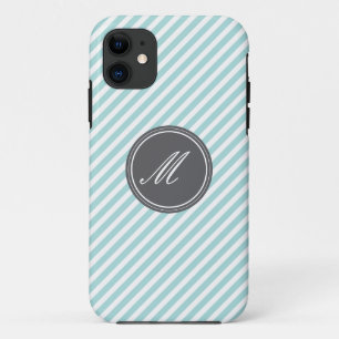 Blue Stripes mit Monogram iPhone 5 Case