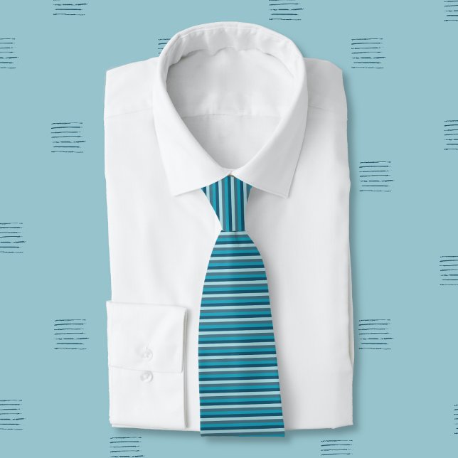 Blue Stripes Pattern Neck Tie Krawatte (Von Creator hochgeladen)