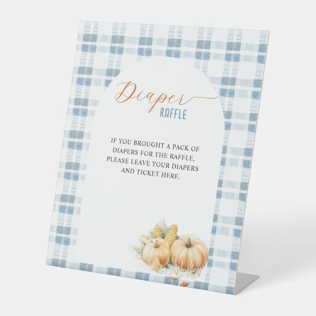 Blue Stripes Pumpkin Diaper Raffle Sockelschild (Vorderseite)