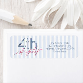 Blue Stripes Red Script 4. Juli Summer Party