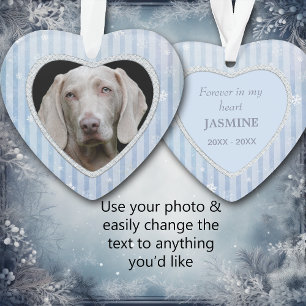 Blue Stripes Snowflake Memorial Ornament