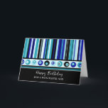 Blue Stripes Son Birthday Karte<br><div class="desc">Geburtstagskarte für Sohn mit blauem Streifen Muster und nachdenklichem Vers.</div>