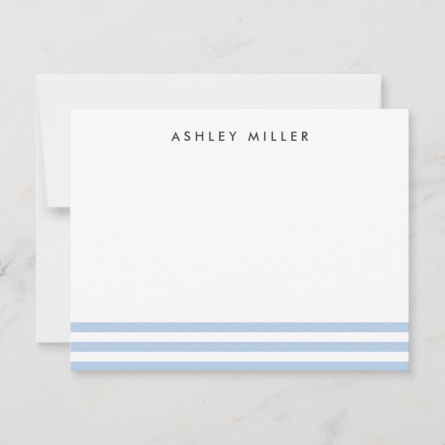 Blue Stripes Stationery Personalisiert Einladungs- Einladung (Vorderseite)