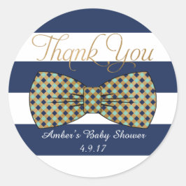 Blue Striping Round Gvor Stickers