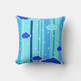 blue strips clouds dots kissen