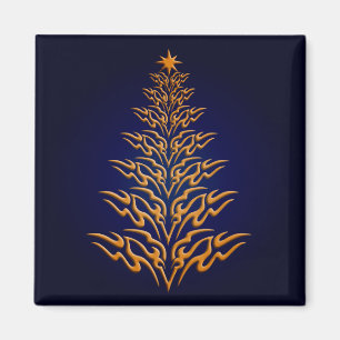 Blue Stylish Christmas Tree Magnet
