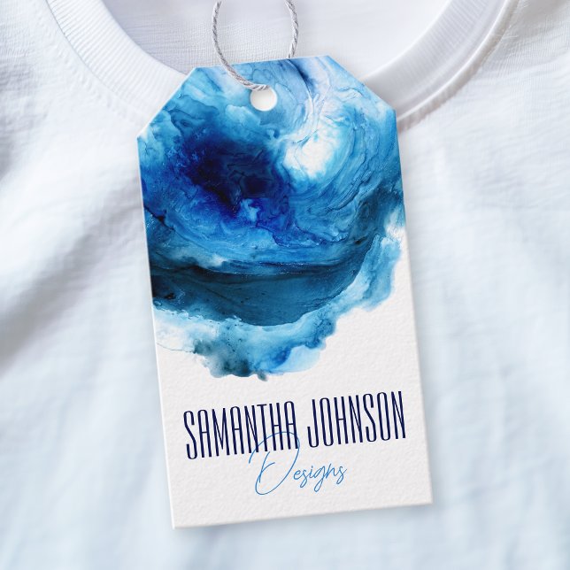 Blue Stylish Modern Abstrakt Clothing Hang Tag Geschenkanhänger (Von Creator hochgeladen)