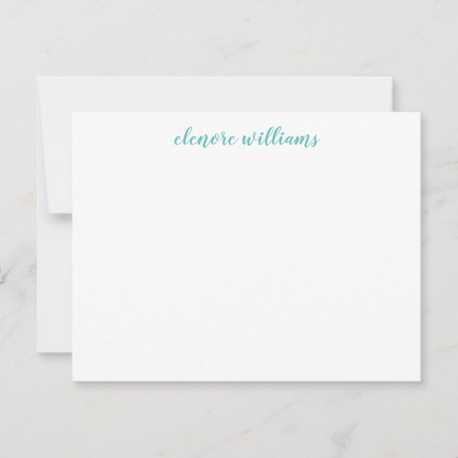 Blue Stylish Modern Elegante Girly Script Mitteilungskarte (Vorderseite)